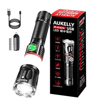 Amazon.co.jp: 【最新版】led 懐中電灯 電池式 充電式 乾電池